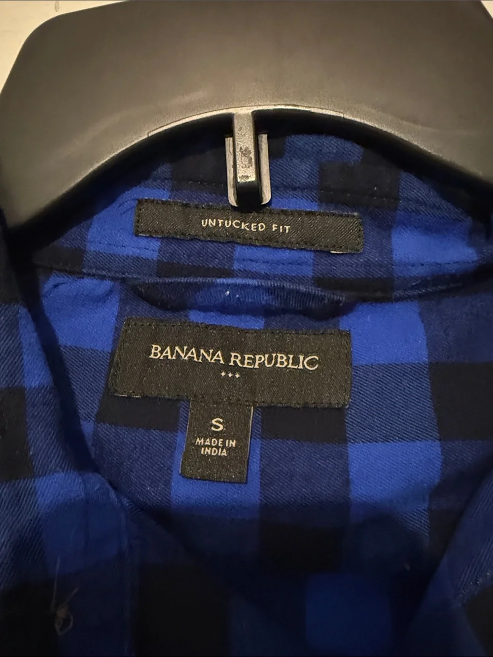 Banana Republic Blue and Black Check Button-Down Shirt